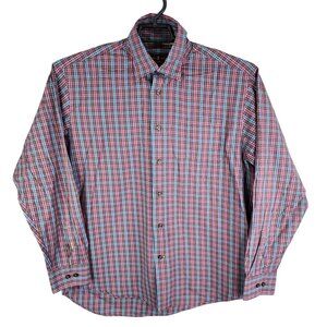 Mens Robert Talbott Classic Dress Plaid Shirt Button Down Long Sleeve Size L